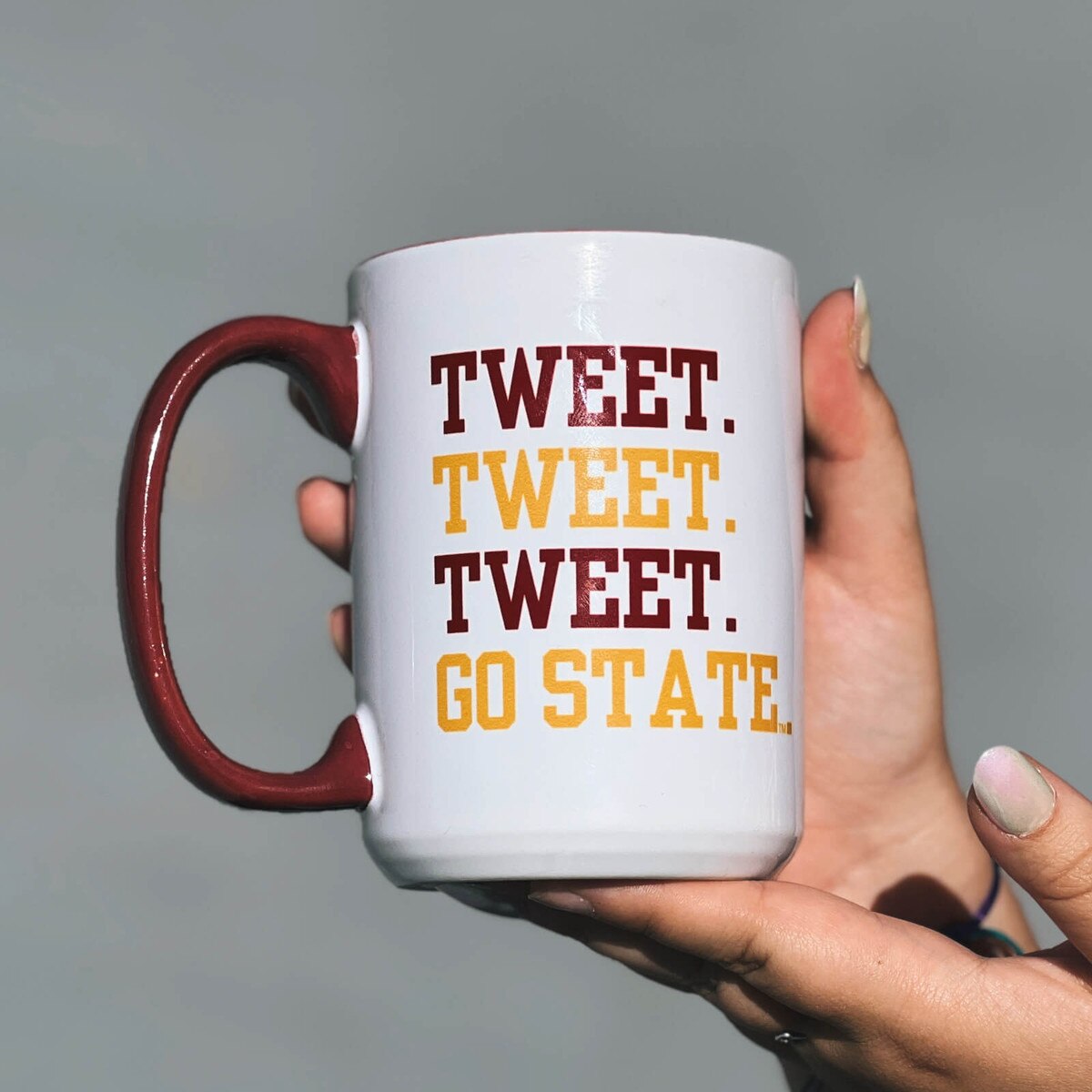 Vintage Marching Band Cy Tweet Go State White Mug (15 oz.)
